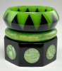 WT19 green and black claw and dot resin bangles